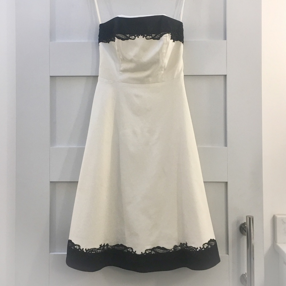 WHBM Strapless Dress with Black Lace